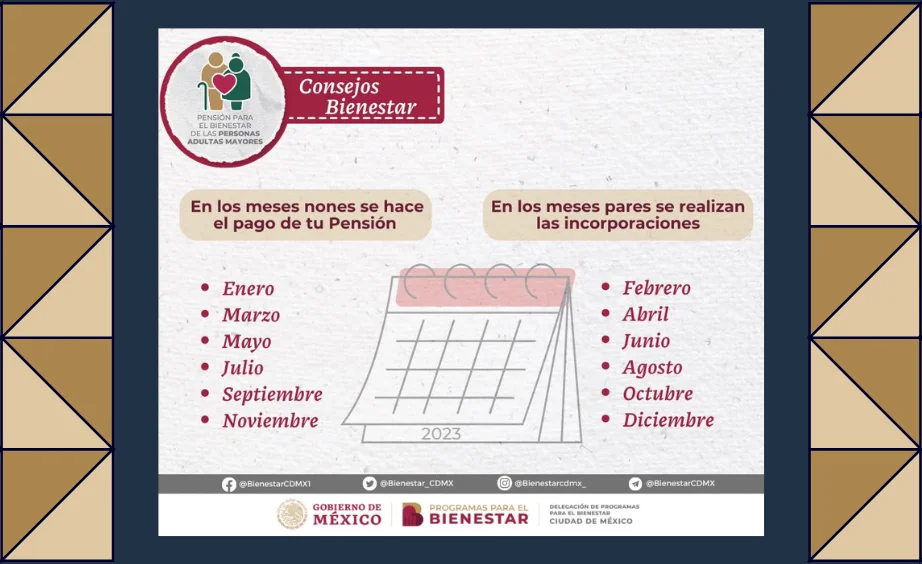 Meses de pago y de convocatoria de la pensión bienestar de adultos mayores